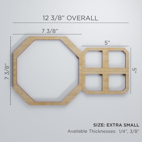 Extra Small Johnston Decorative Fretwork Wood Wall Panels, Cherry, 12 3/8W X 7 3/8H X 3/8T